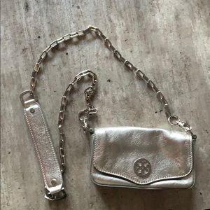 Silver Tory Burch purse